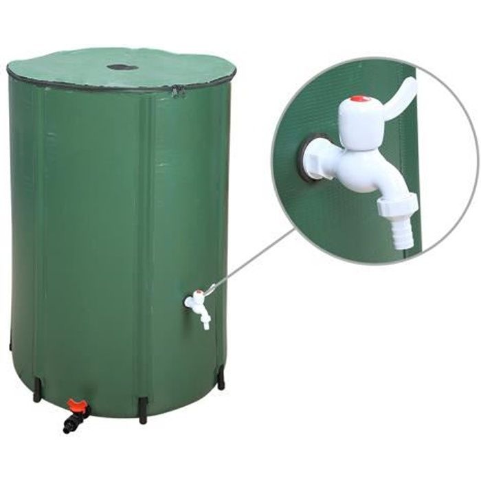 Housse Filet Pour Récupérateur D'Eau De Pluie - Cordon De Serrage Réglable - Diamètre Jusqu'à 100 Cm - Polyester - 9