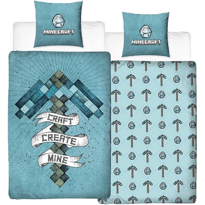 Harry Potter - Parure de Lit Double Réversible Poudlard - Housse de Couette 220x240 Taies 63x63 cm - 1001 Nuits Enchantées