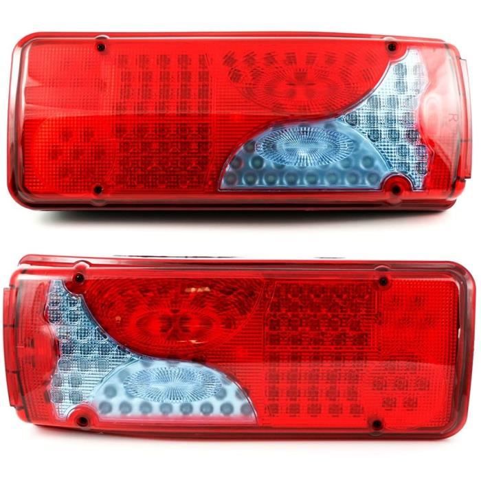 2x 24V Arrière LED Feux Arrières 6 Fonctions pour Camion Châssis Remorque Benne Camionnette Lkw Remorque MAN400mm