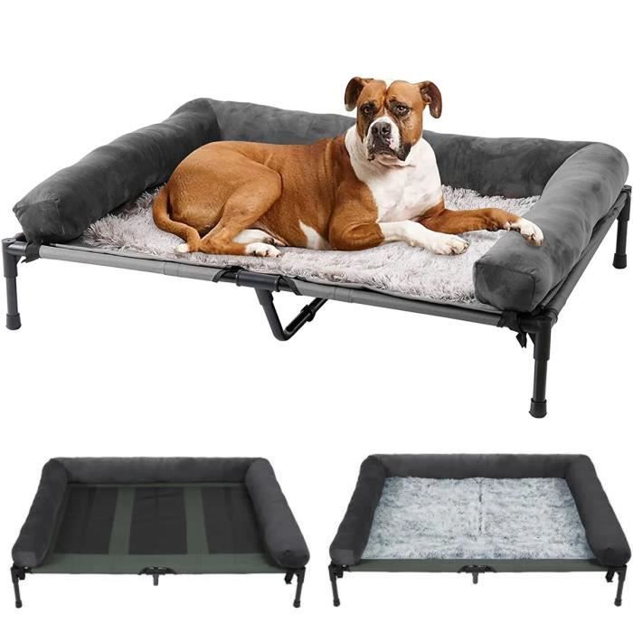 Comparer les prix de BingoPaw Lit de Camp pour Chien XXL Lit Surélevé Chien Grande Taille Transat Chien Extérieur 130 x 90 x 18cm