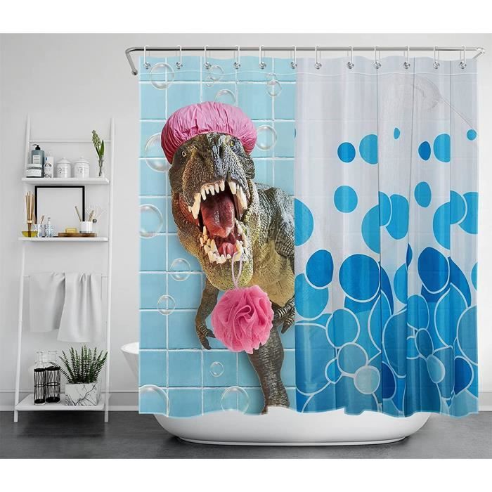 Rideaux de Douche Dinosaure drôle Dessin animé pour Enfants 150x180cm[336] Cdiscount Maison