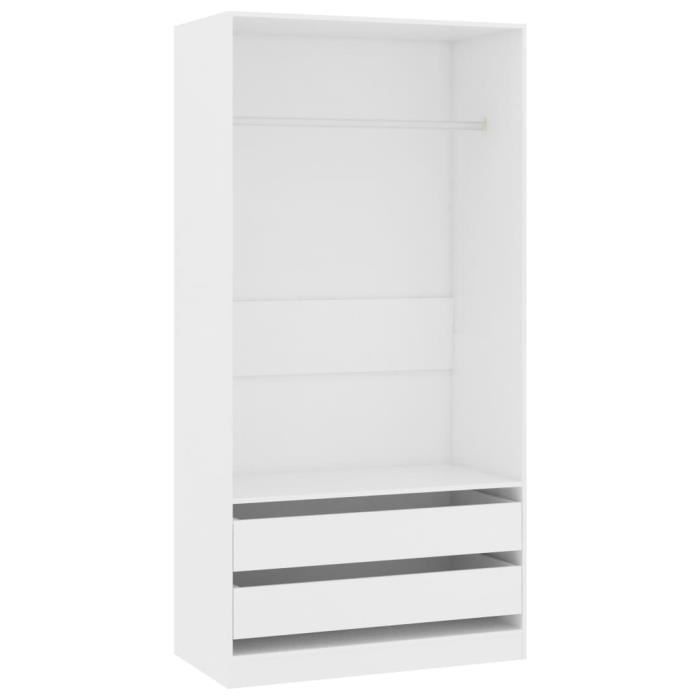 Garde-robe Blanc 100x50x200 cm Aggloméré