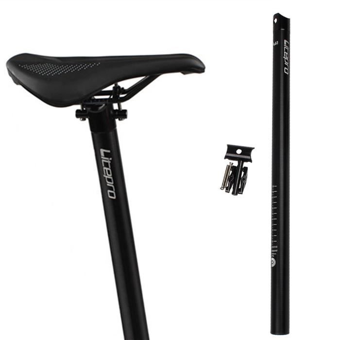 Accessoire vélo,Tige de selle de vélo en alliage d'aluminium, Tube Extra Long (600mm) de remplacement pour vélo pliant - Type Black