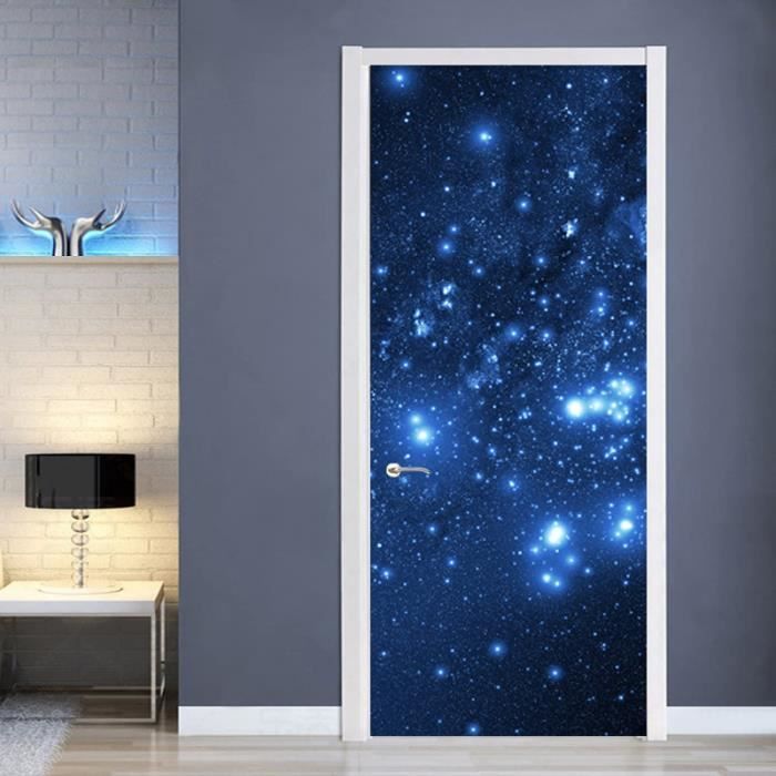 A.Monamour Sticker Porte Autocollant Poster de Porte 3D Espace A.Monamour Sticker Porte Autocollant Poster de Porte 3D Espace