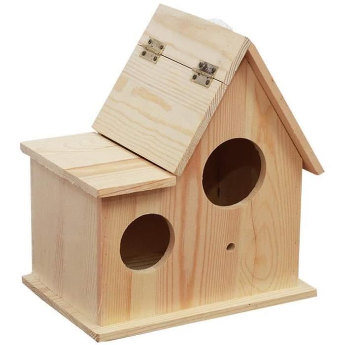 Lpitoy Nid D'Oiseau En Bois Rustique - Mangeoire Perroquet Et Oiseaux De Jardin