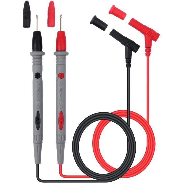 Proster Cordons De Test Pour Multimètres 4mm Fiche Banane à Pince