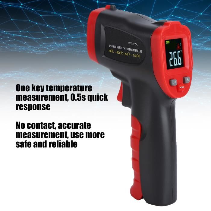Thermomètre Infrarouge -32°C à 1 250°C, Avec Mémoire | Contact DISTRAME