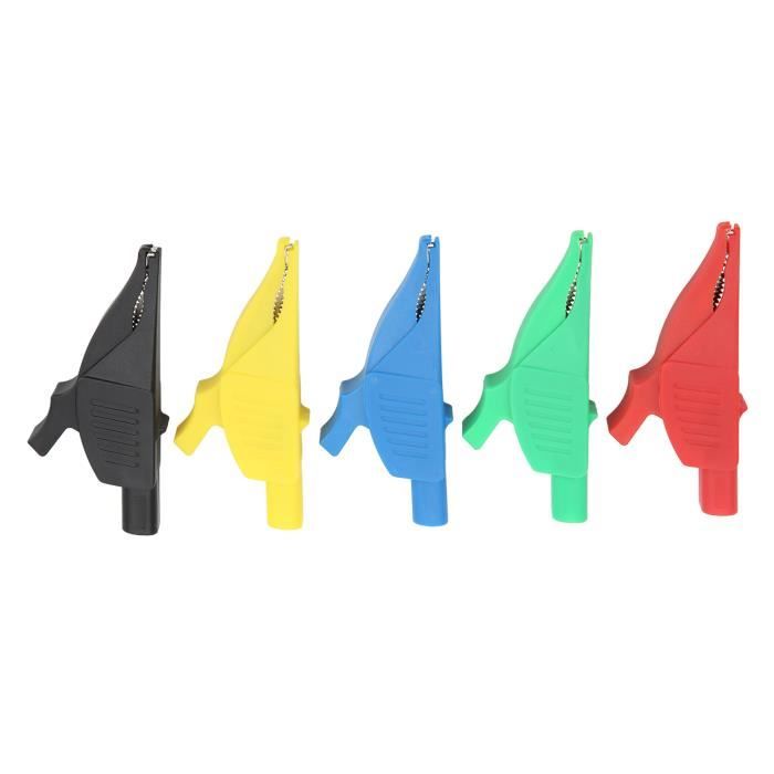 WOODGUILIN Kit de pinces banane vers crocodile 4 mm Câble de test 30 A 600 V 4 couleurs, 12 AWG 30 cm pour testeur de voiture, multimètre, oscilloscope et test de batterie