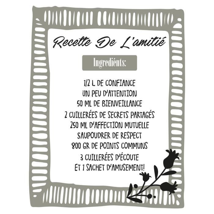 Stickers Adhesif Mural Recette De L Amitie Multicolore 80x104cm Cdiscount Maison