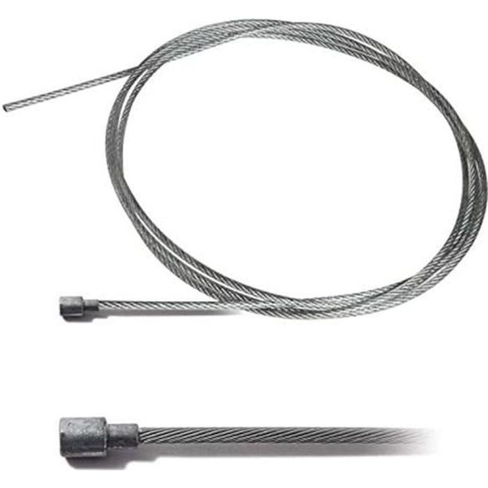 Câble Acier Souple 2mm X 2.5m - Tête Poire 6x6mm - Pour Motoculteur, Tondeuse, Frein