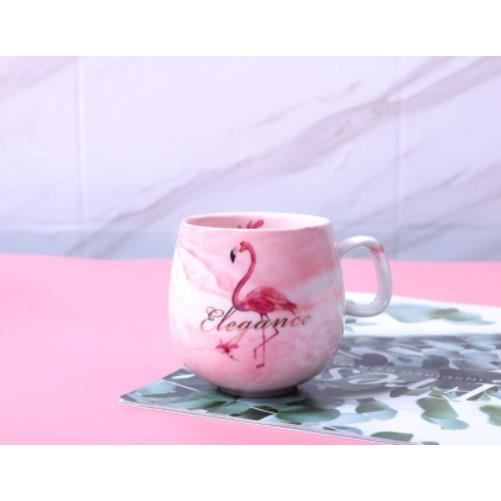 Tasse à thé en verre avec flamant rose, tasse à café en verre