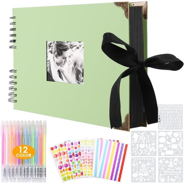 Album Photo Scrapbook Spirale 80 Pages Noires Diy Scrapbooking Album