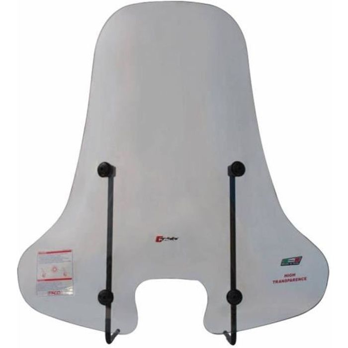 FACO Pare Brise Scoot pour Piaggio 50 Zip 2000 h 730mm - l 700mm Transparent Fixation Peinte