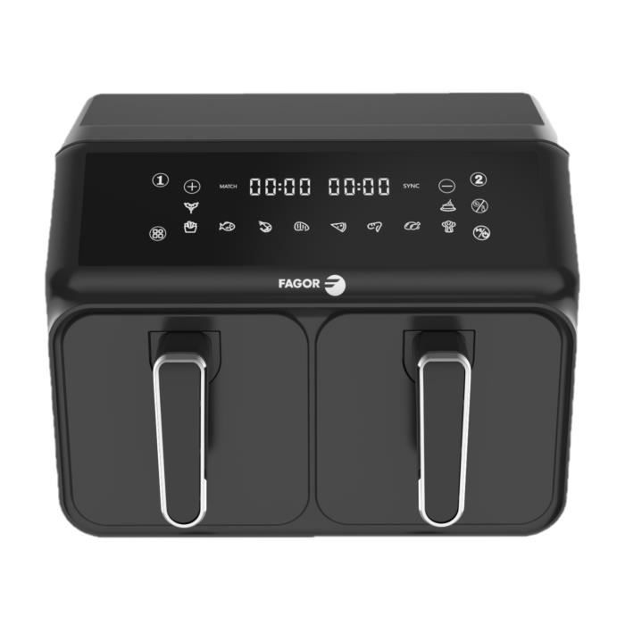 Friteuse sans huile - FAGOR - FG2X4L - 8L - 2200W - Doucle bac 4L - 10 programmes - Airfryer double cuisson - Fagor