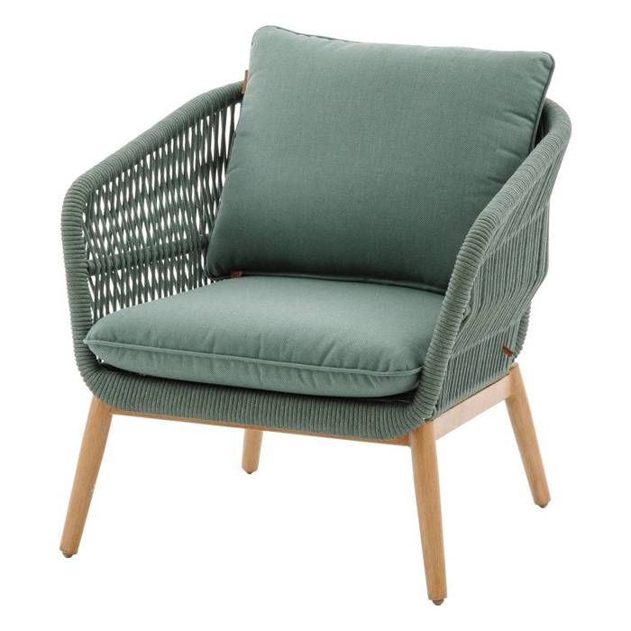 Fauteuil de salon de jardin Orissa vert olive polyester et acier - Hespéride