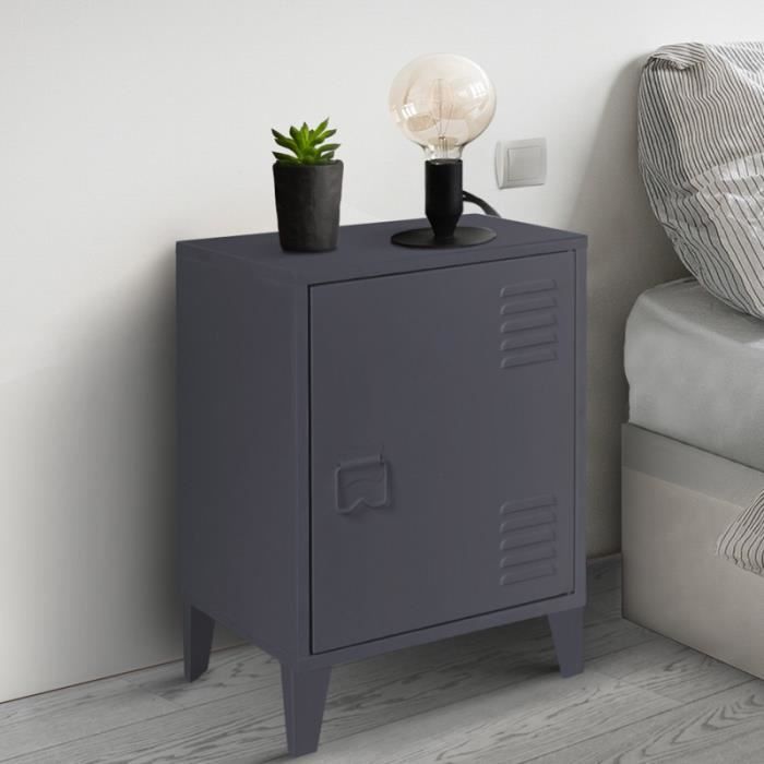 Bureau gris métal plateau décor noyer 110 cm Bureau gris métal plat Bureau gris métal plateau décor noyer 110 cm Bureau gris métal plat