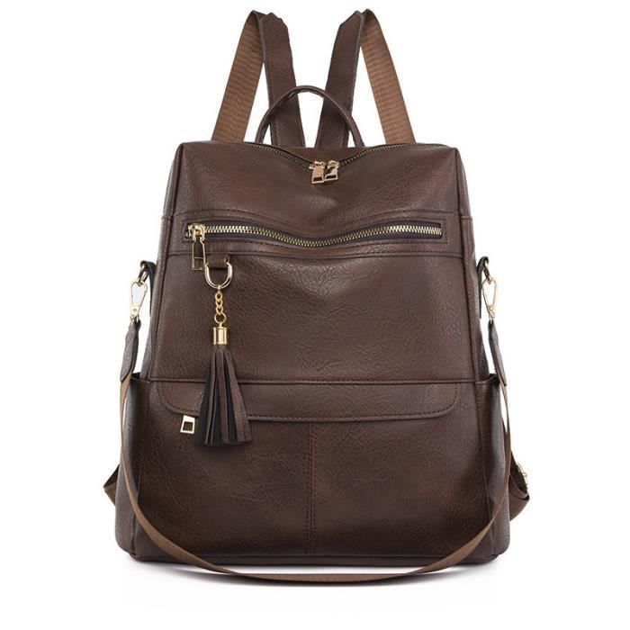 Sac A Dos Antivol Puwuzixi Sac à Dos Femme étanche Antivol PU Mode