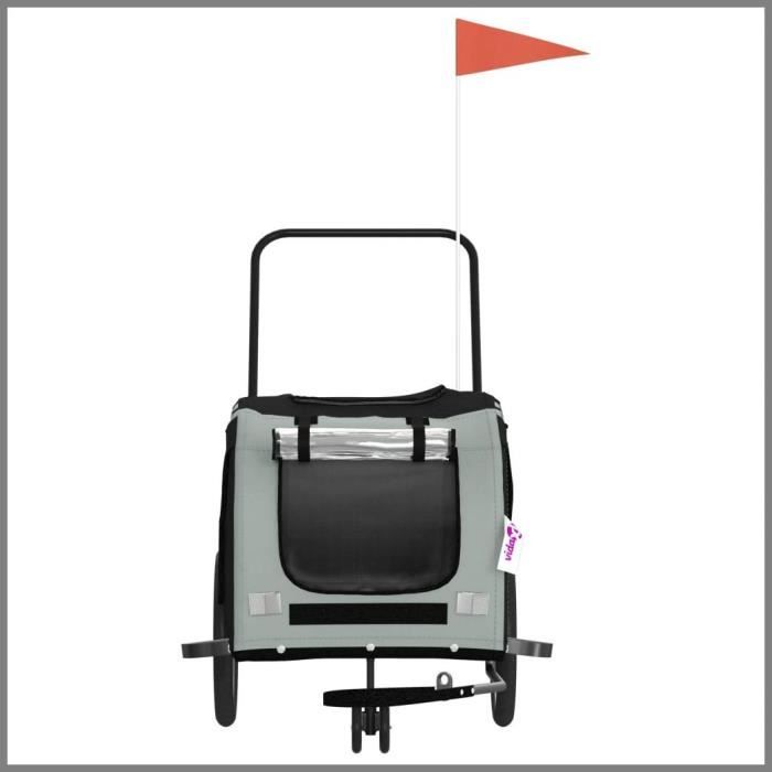 Livraison Rapide Remorque de vélo pour animaux de compagnie gris et noir AF330 - Dbaiyi-Ddis
