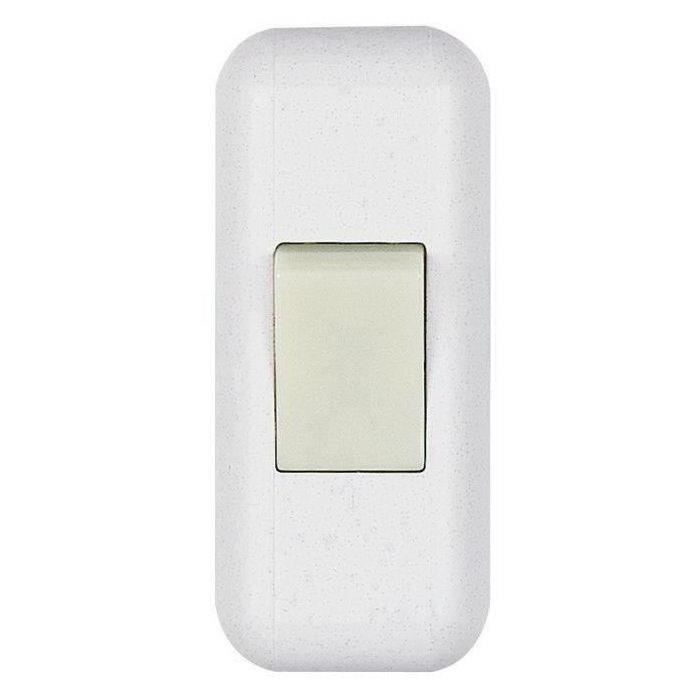 Interrupteur à touche luminescente - 2 A - blanc moucheté