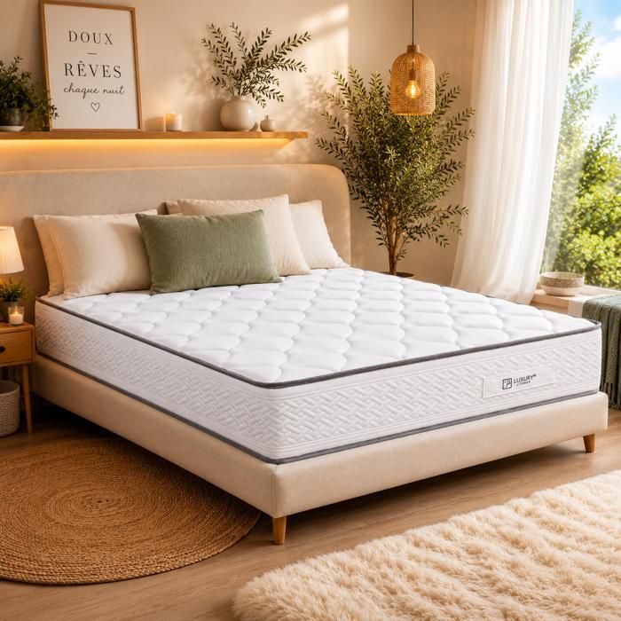 Matelas 180x200 cmIris20cmmémoire de formeindépendance du couchageface été/hiver fabrication PORTUGAL