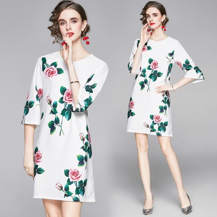 Robe Decontractee Pour Femme Avec Imprime Floral V8 main image 1