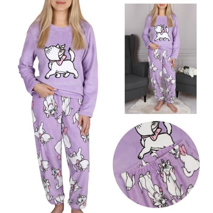 Pyjama Femme Les-Theresa En Coton - Manches Longues, Taille Élastique, 2 Pièces - Confortable Et Doux