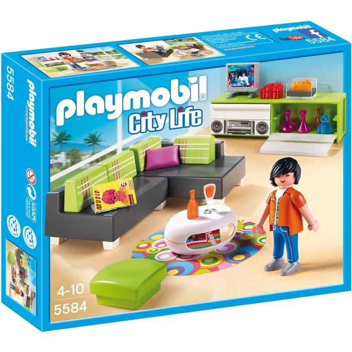 Playmobil 5584 Salon Moderne Cdiscount Jeux Jouets