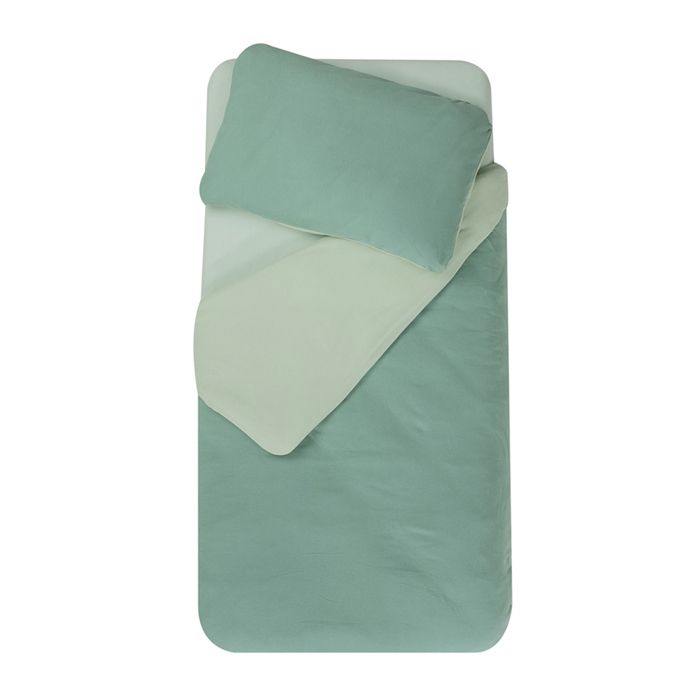 Parure de couette bicolore pour enfant Vert 100x140 cm