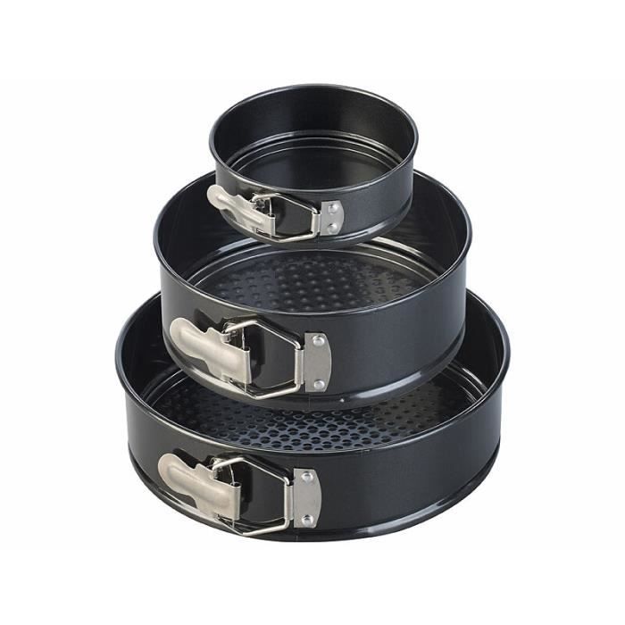 Set de 3 mini moules à cake 15 cm, charnière 16 cm et kouglof 18