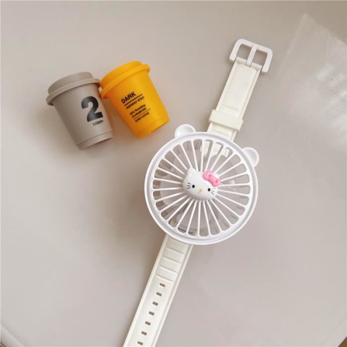 Ventilateur à Main Portable Hello Kitty Rose/or - Batterie 800 MAh Rechargeable USB-C, 2 Vitesses