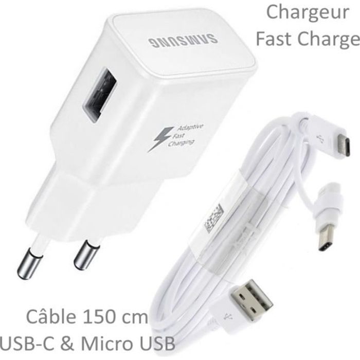 Pour Samsung Galaxy S10 : Chargeur Rapide USB Original 2A + Câble Long  Blanc Univ - Cdiscount Téléphonie