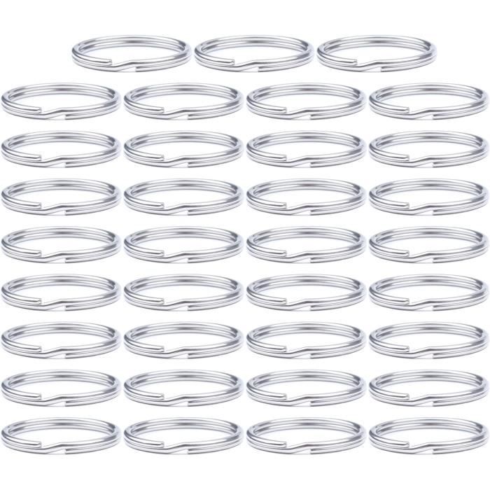 50 Anneaux Double Fendu 15mm - Porte-clés Métal, Pour Bijoux DIY, Pendentifs, Sacs