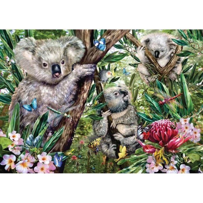 Puzzle 500 pièces - SCHMIDT - Famille de koalas - Blanc