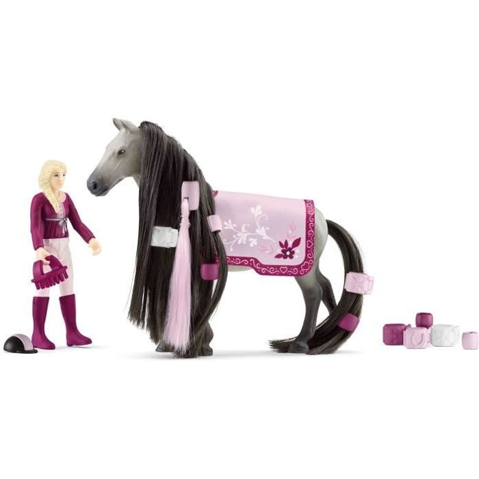 Coffret de Beauté de 18 Pièces Pour Figurines Chevaux avec la Cavalière Sofia - Crinière et Queue dé