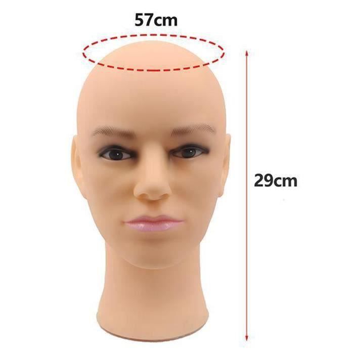 Tête Mannequin PVC Pour Perruque Et Coiffure - Buste D'exercice Cosmétologie 54cm