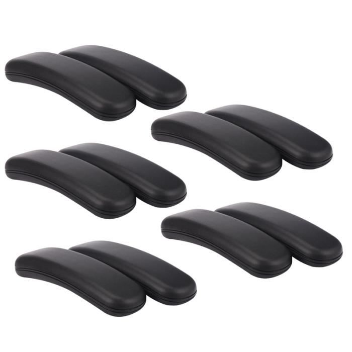 Coussinets Accoudoirs Biglumin - Housse Velours, Mousse Mémoire - Pour Chaise Bureau, Gaming, Fauteuil Roulant - Noir
