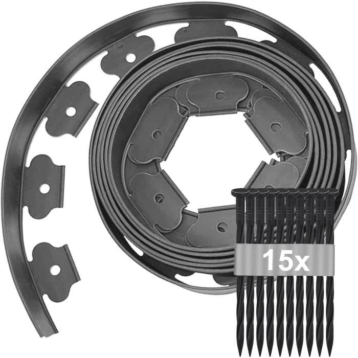 Bordure De Jardin Plastique Exterieur 20 Pcs,5m Anthracite Bordure De Jardin En Pierre Gris