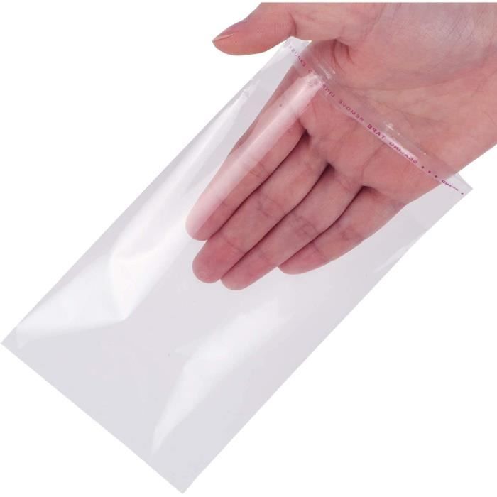 Lot De 200 Sachets Transparents Avec Rabat - Polypropylène 18x24 Cm, Fermeture Adhésive, Idéaux Pour Bijoux Et Cadeaux
