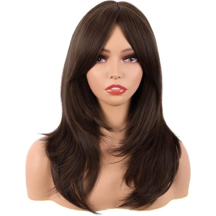 20 Pouces-50 cm Longue Layered Avec Frange oit Synthétique fibre ...