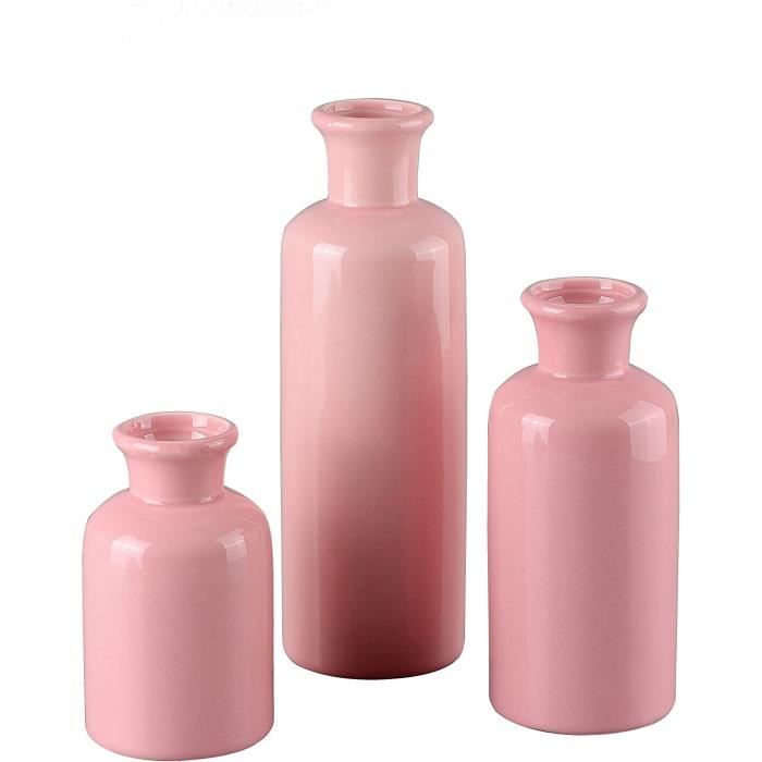 Lot De 3 Vases Métalliques Pour Jardin - Couleurs Vives Rose, Orange, Rouge, Avec Poignée De Transport