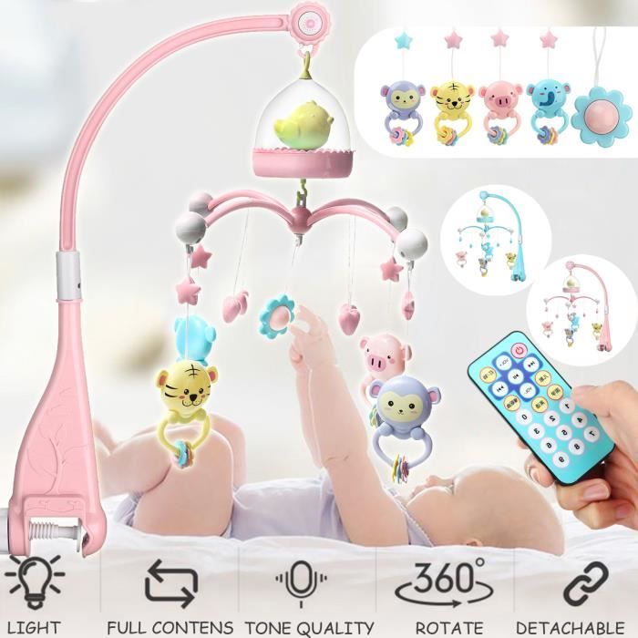 Tempsa Bebe Berceau Mobile Lit Sonnette Jouet Avec Musique Rose Cdiscount Puericulture Eveil Bebe