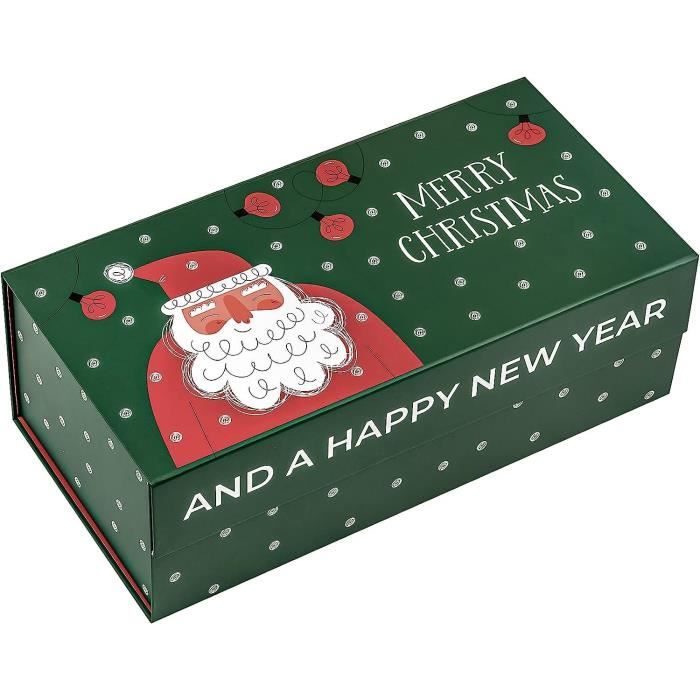 Boîte Cadeau De Noël Moyenne Avec Couvercles, Boîte Cadeau Magnétique  Design Père Noël Rouge Et Vert, Boîte Cadeau Pliable - [H5592] - Cdiscount  Beaux-Arts et Loisirs créatifs