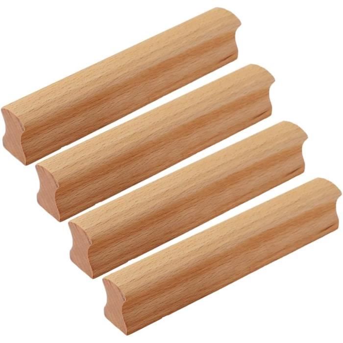 Loopunk Poignées pour meubles de cuisine, boutons de meubles pour enfants, cœur en bois massif de qualité supérieure, avec texture naturelle, pour armoires et tiroirs, 6 pièces