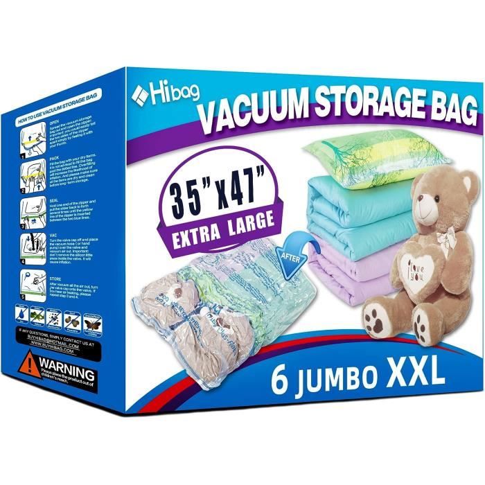 Lot de 6 sacs de rangement transparents à fermeture éclair pour