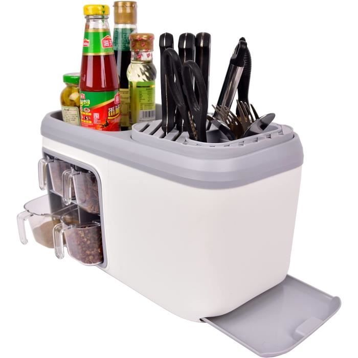 1 étagère à épices à 4 Niveaux Pour Comptoir, étagère à épices Pour Intérieur De Placard à Suspendre Au Mur, Organisateur D'assaisonnement, Pots De Bouteilles Pour Cuisine, Garde-manger (noir