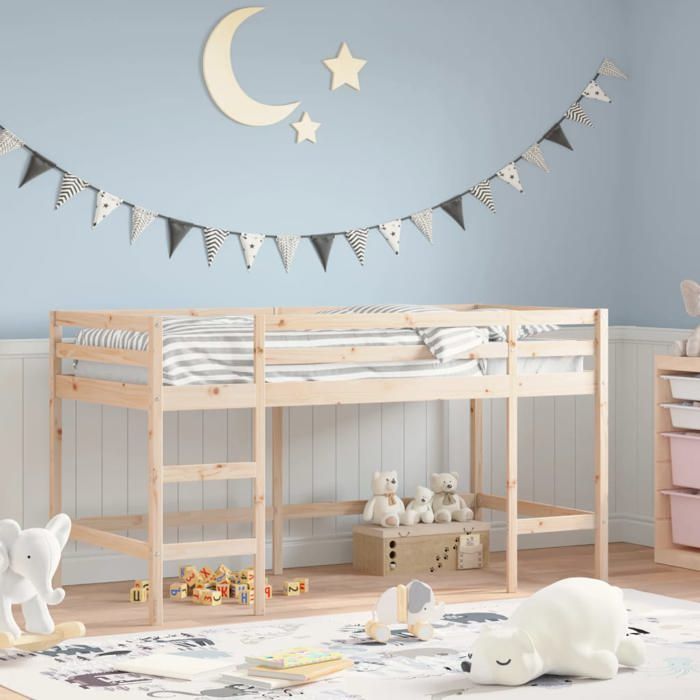 vidaXL Lit mezzanine denfants sans matelas avec échelle 80x200 cm 835895