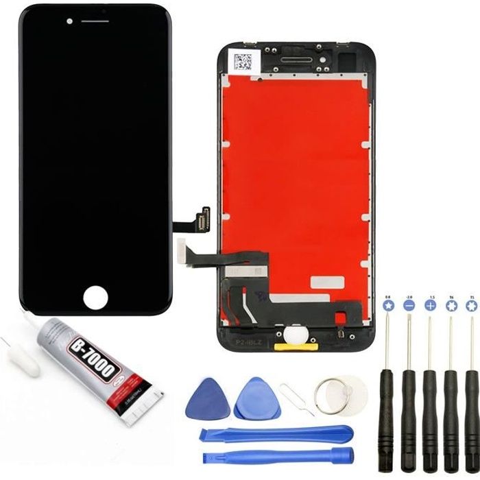 Ecran Complet: Vitre tactile + Ecran LCD sur châssis compatible avec iPhone SE 2020 Rouge + Kit outils + Colle B7000 Offerte