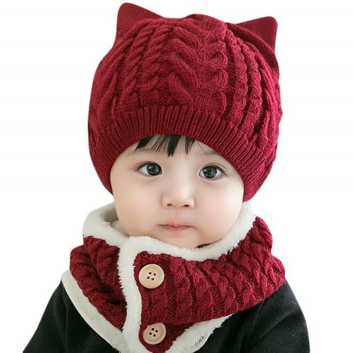 Bonnet Bébé Fille Hiver 6-24 Mois Tricotés Bonnet Bébé Garçon