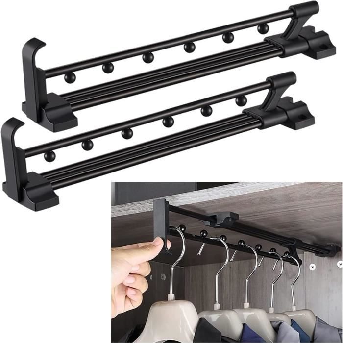 Tringle Penderie Escamotable Extractible Porte Pantalon Coulissant Longueur 355 mm Tringle Coulissante Penderie