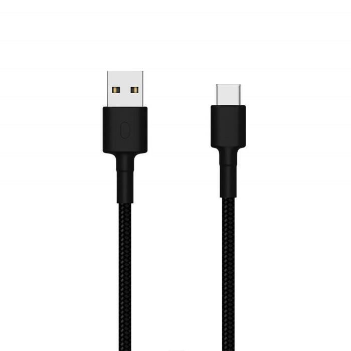 Câble USB - XIAOMI - Mon Type-C - Noir - Charge rapide - Nylon tressé